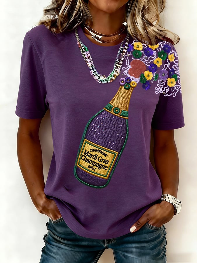 Champagne And Flowers Mardi Gras Shirt Mardi Gras Style Clothes Present For Her Champagne And Flowers Mardi Gras Shirt Mardi Gras Style Clothes Present For Her