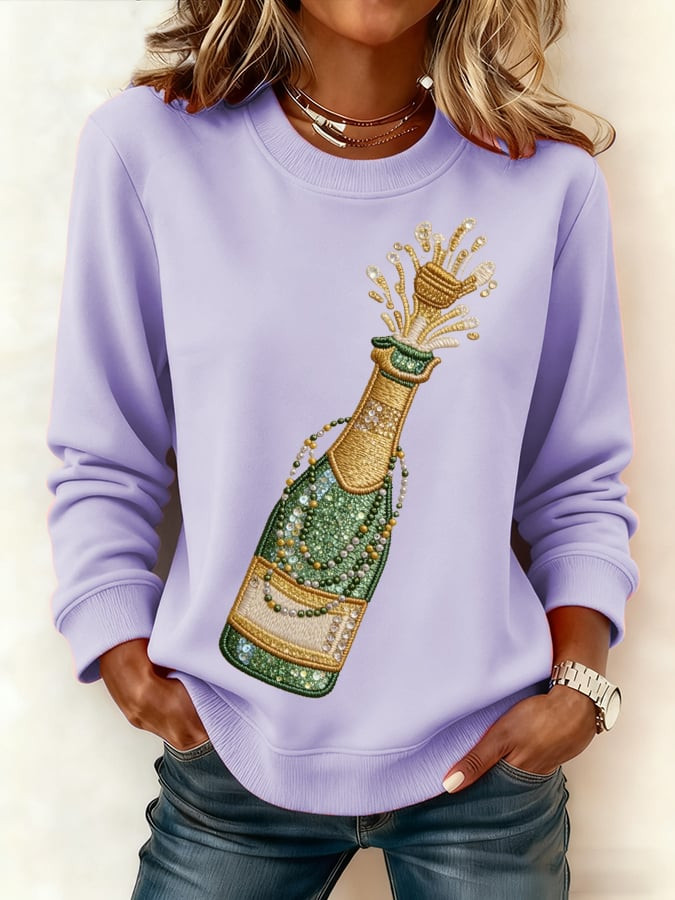 Champagne Mardi Gras Sweatshirt Mardi Gras Women's Clothing Gifts For Girlfriend