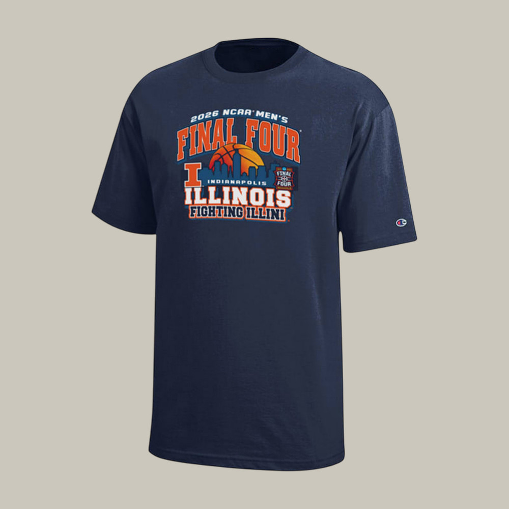 Champion Illinois Fighting Illini 2026 NCAA Men's Final Four T-Shirt Basketball Merch Fan Gear