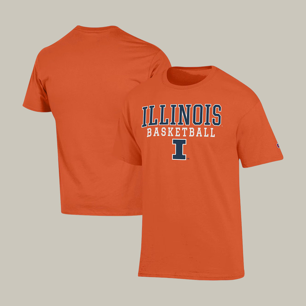 Champion Illinois Fighting Illini Basketball Stack T-Shirt 2026 March Madness Final Four Shirt Gift