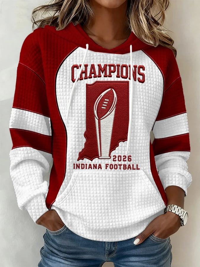 Champions 2026 Indiana Football Hoodie Indiana Hoosiers Merch Game Day Gear