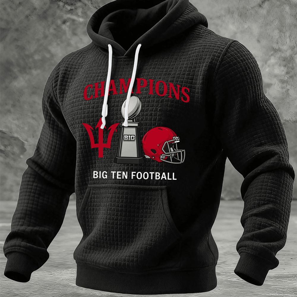 Champions Big Ten Football Hoodie Indiana Hoosiers Merch Gift For Football Lovers