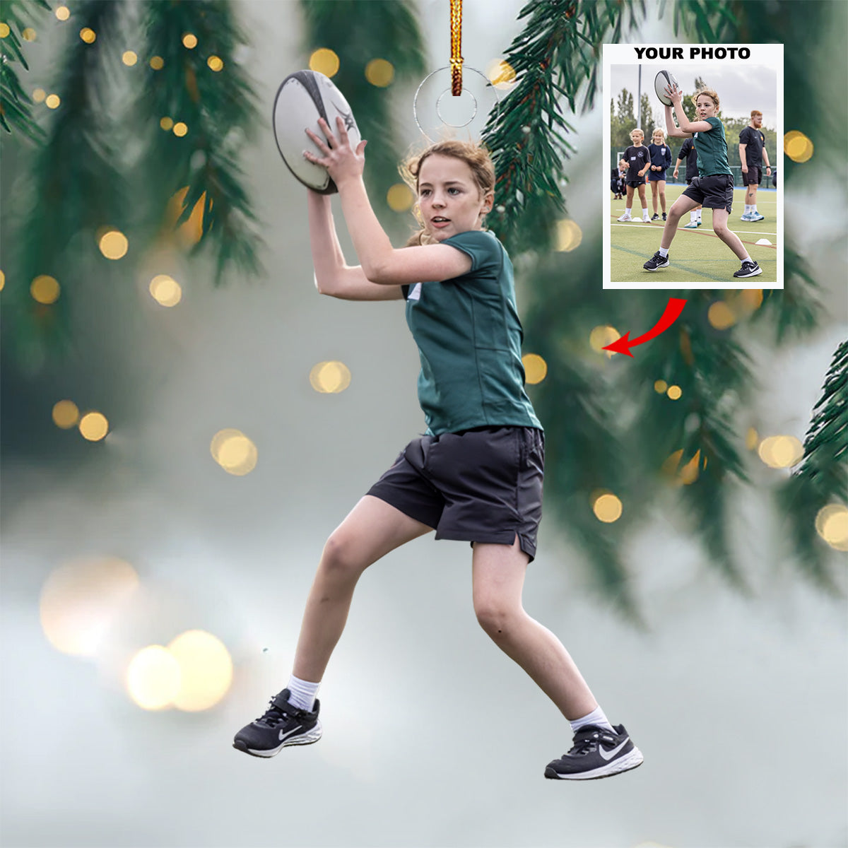 Champions In Field Personalized Photo Mica Ornament Christmas Gift For Sport Lovers