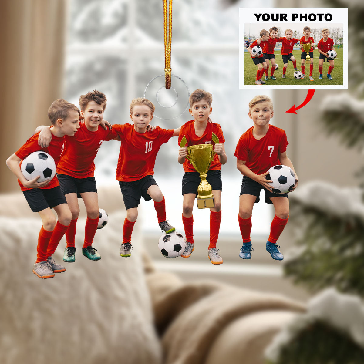 Champions Of The Field Personalized Photo Mica Ornament Christmas Gift For Sport Lover