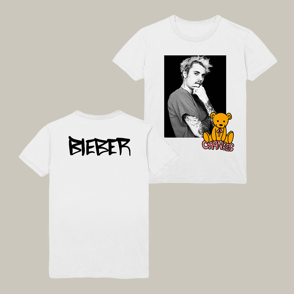 Changes Bear Photo Justin Bieber Tour 2026 T-Shirt Bieberchella 2026 Clothing Pop Music Lover Gift