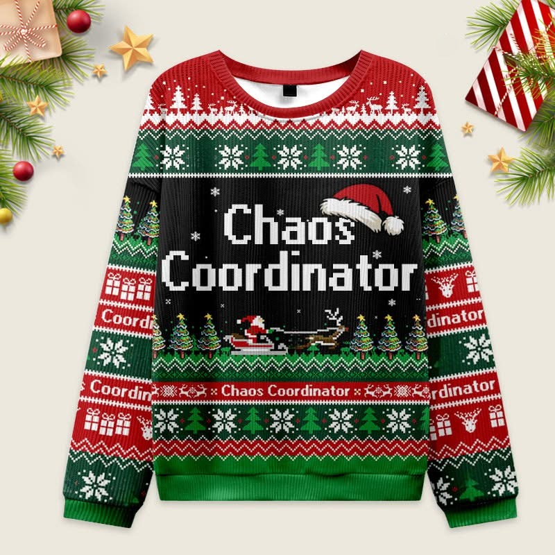 Chaos Coordinator Christmas Ugly Sweater Funny Ugly Sweater Xmas Gifts For Mom