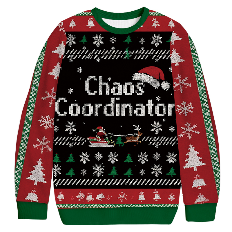 Chaos Coordinator Christmas Ugly Sweatshirt Holiday Lounge Wear Top Gift Ideas