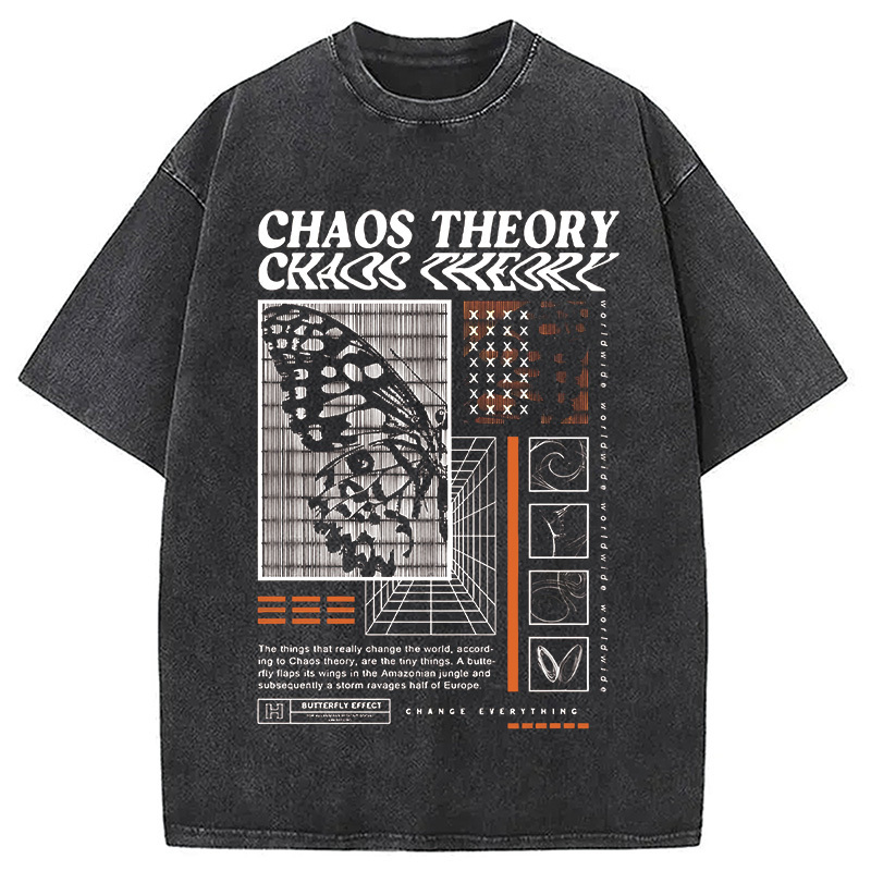 Chaos Theory Washed T-Shirt Trendy Everyday Casual Outfit Gifts For Besties