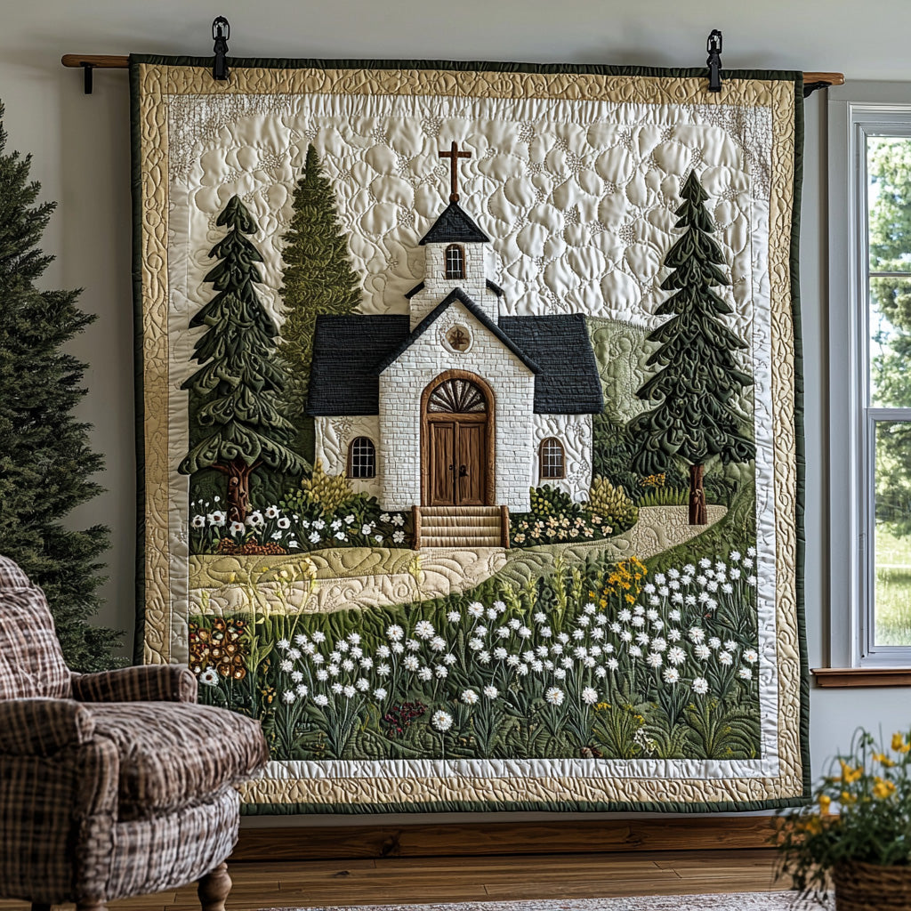 Chapel Bloom Quilted Blanket Christmas Bedroom Decor Christian Present Ideas
