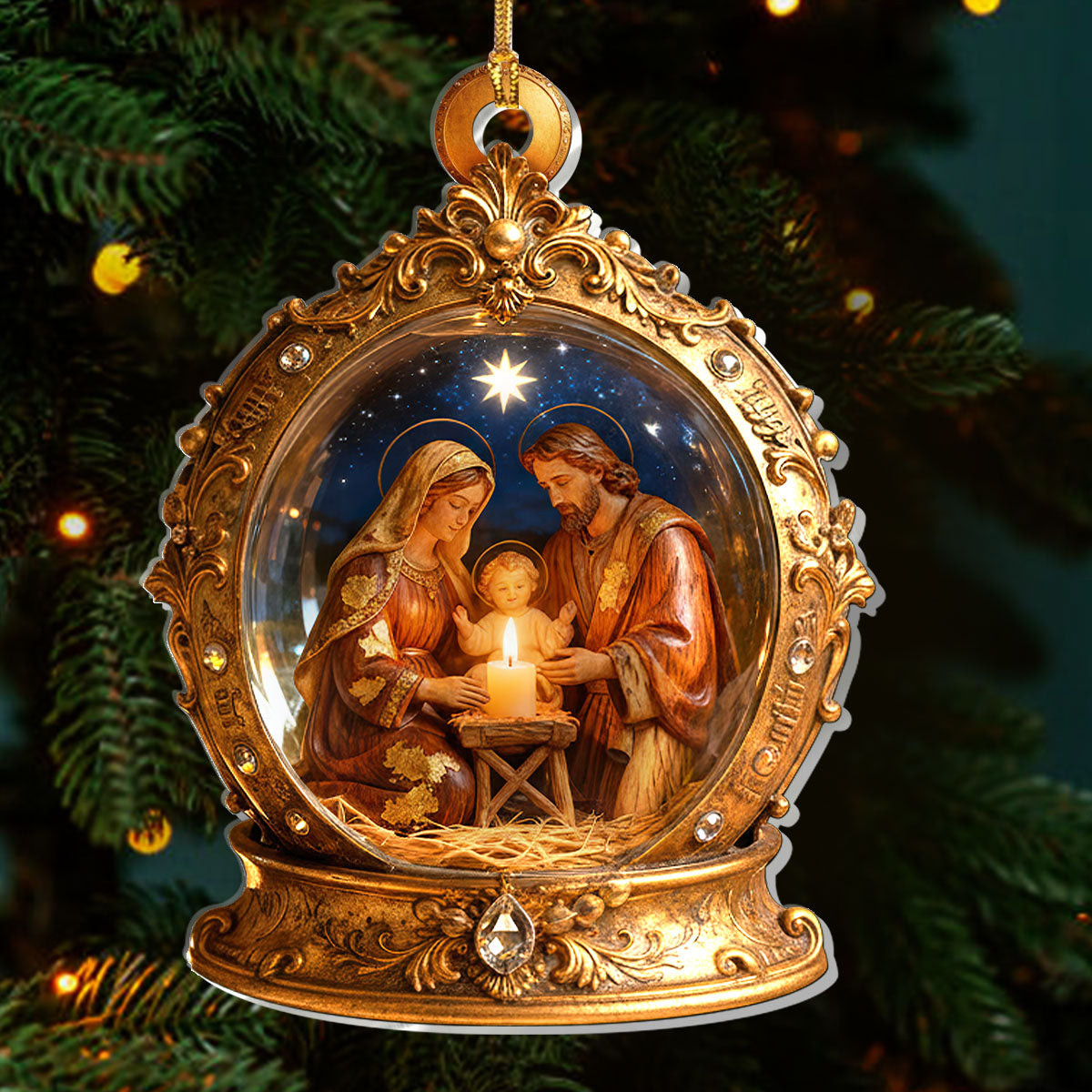 Chapel Nativity Globe Christmas Ornament Xmas Tree Decor Christian Present Ideas