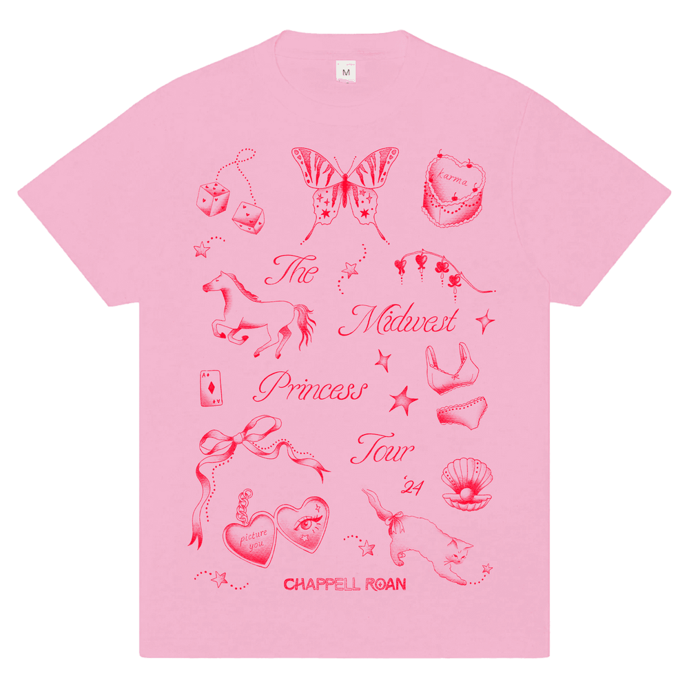 Chappell Roan Merch Shirt Chappell Roan Midwest Princess 2024 Tour T-Shirt Gifts For Fan Chappell Roan Merch Shirt Chappell Roan Midwest Princess 2024 Tour T-Shirt Gifts For Fan