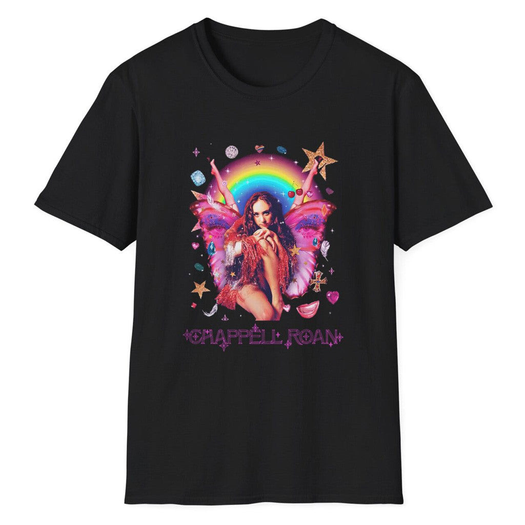 Chappell Roan Merch Tour 2025 Fairy Black T-Shirt Best Gifts For Music Lovers Chappell Roan Merch Tour 2025 Fairy Black T-Shirt Best Gifts For Music Lovers