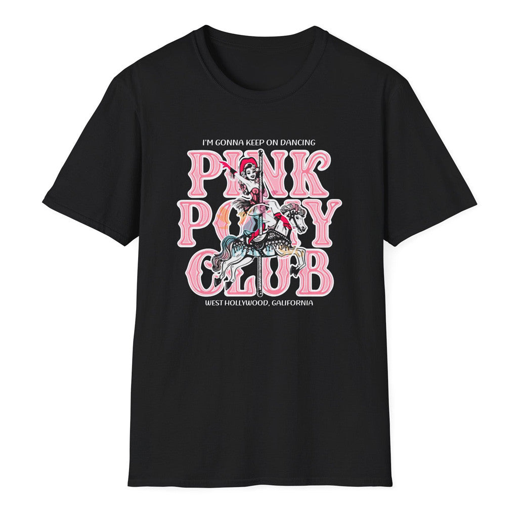 Chappell Roan Merch Tour 2025 I'm Gonna Keep On Dancing Pink Pony Club Shirt Black