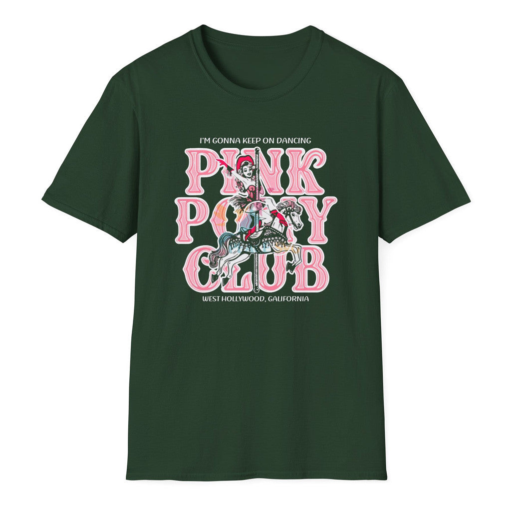 Chappell Roan Merch Tour 2025 I'm Gonna Keep On Dancing Pink Pony Club Shirt Forest Green Chappell Roan Merch Tour 2025 I'm Gonna Keep On Dancing Pink Pony Club Shirt Forest Green