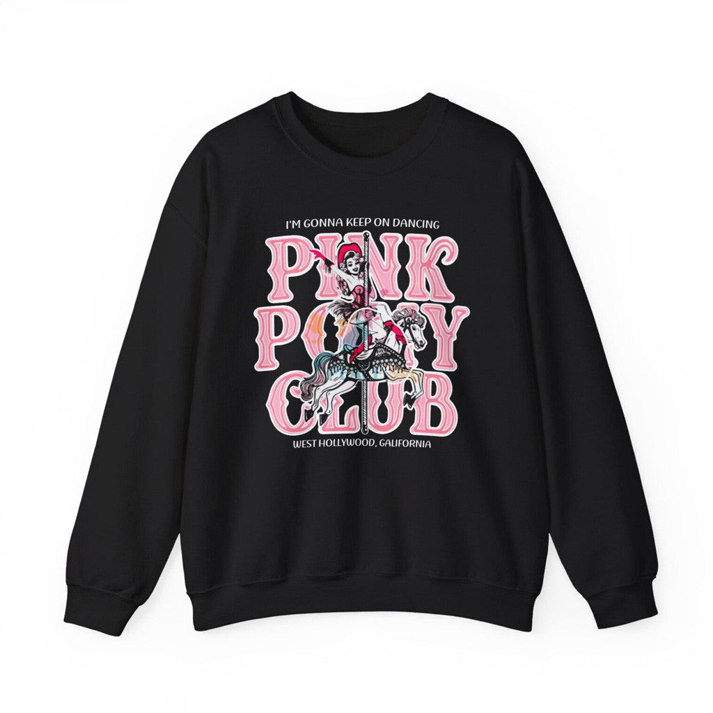 Chappell Roan Merch Tour 2025 I'm Gonna Keep On Dancing Pink Pony Club Sweatshirt Black Chappell Roan Merch Tour 2025 I'm Gonna Keep On Dancing Pink Pony Club Sweatshirt Black