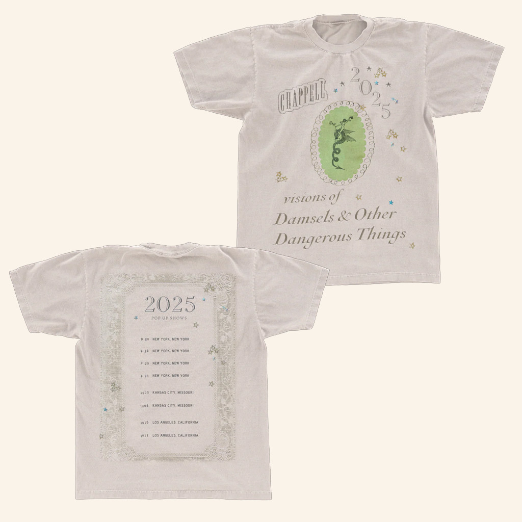 Chappell Roan Merch Visions Of Damsels And Dangerous Things Show T-Shirt Gifts For Friends Chappell Roan Merch Visions Of Damsels And Dangerous Things Show T-Shirt Gifts For Friends