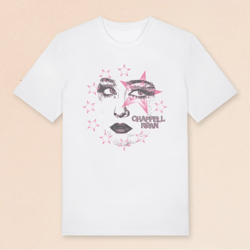 Chappell Roan Tour Merch 2025 Chappell Roan Face White T-Shirt Gift For Fans Chappell Roan Tour Merch 2025 Chappell Roan Face White T-Shirt Gift For Fans