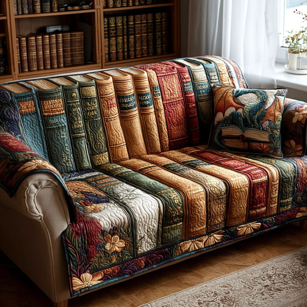 Chapter by Chapter Quilted Sofa Cover Holiday Living Decorations Best Gifts For Book Lovers
