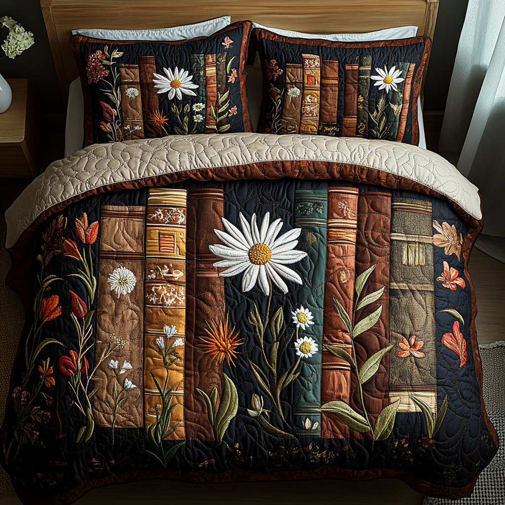 Chapter Glow Quilted Bedding Set Bed Decor Best Gifts For Book Lovers