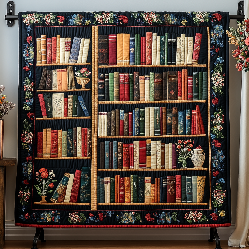 Chapter Nook Quilted Blanket Sofa Couch Throw Blanket Great Book Presents