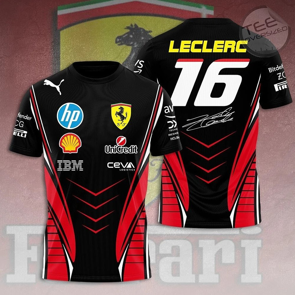 Charles Leclerc 16 Formula 1 Team Red Shirt F1 Racing Merch