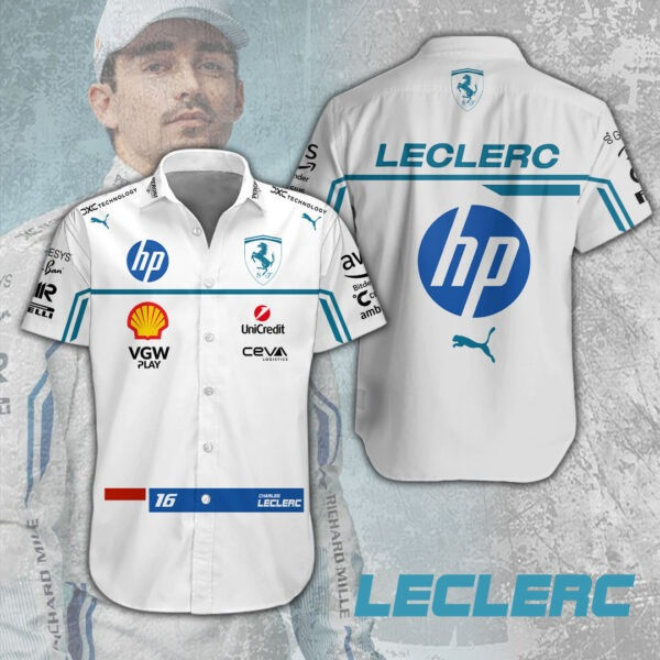Charles Leclerc x Scuderia Ferrari Short Sleeve Dress Shirt Gift For Fans