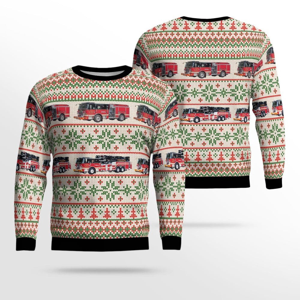 Charleston South Carolina Charleston Fire Department AOP Ugly Sweater Xmas Unisex Sweater Christmas Gifts For Men Women