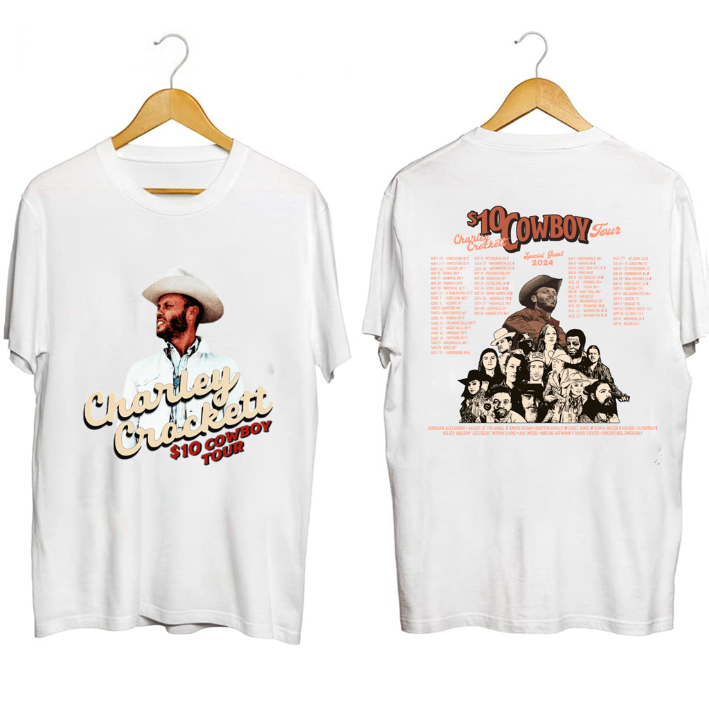 Charley Crockett 10 Cowboy Tour Shirt Charley Crockett Merch Unique Gifts For Music Lovers