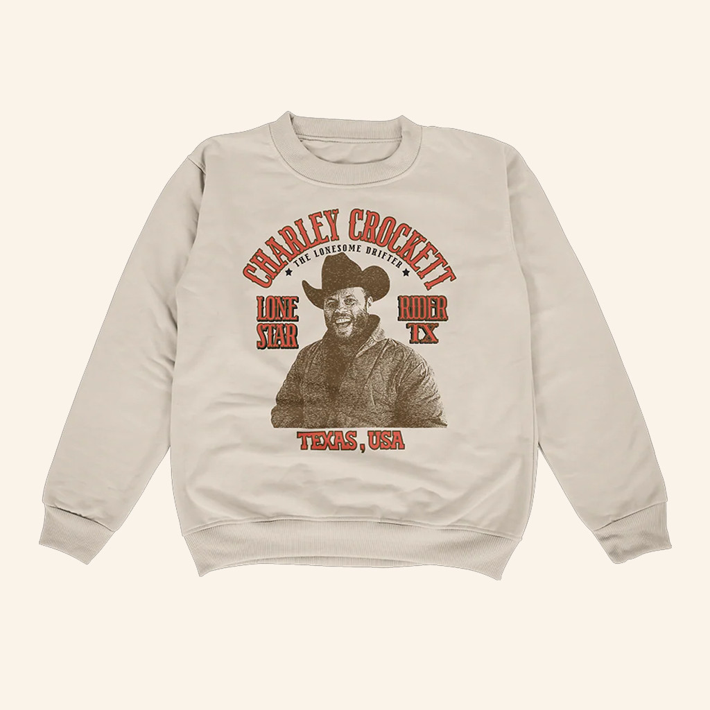 Charley Crockett Merch Lonestar Rider Crewneck Sweatshirt Best Gifts For Music Lovers