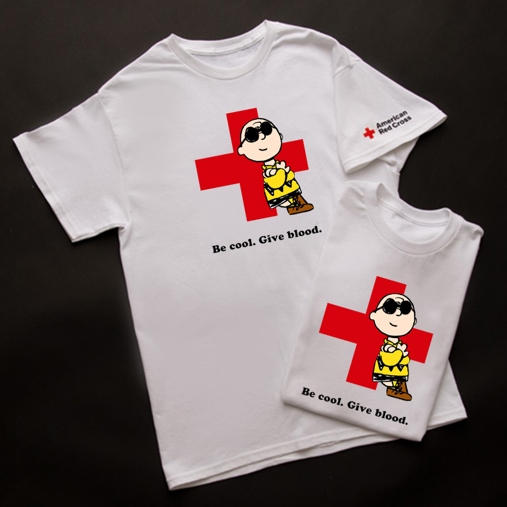 Charlie Brown Be Cool Give Blood Red Cross T-Shirt American Red Cross Shirt For Blood Donation