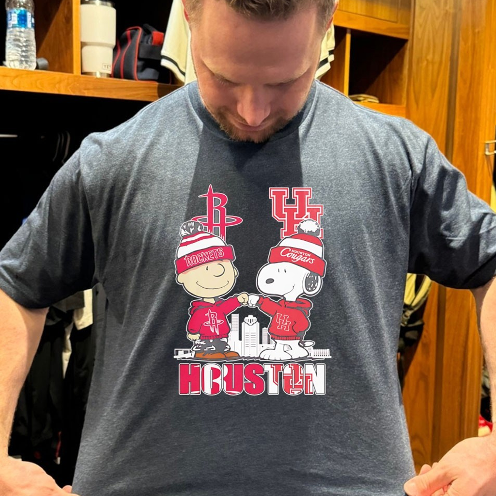 Charlie Brown Houston Rockets And Snoopy Houston Cougars Skyline City Shirt Fan Apparel Charlie Brown Houston Rockets And Snoopy Houston Cougars Skyline City Shirt Fan Apparel