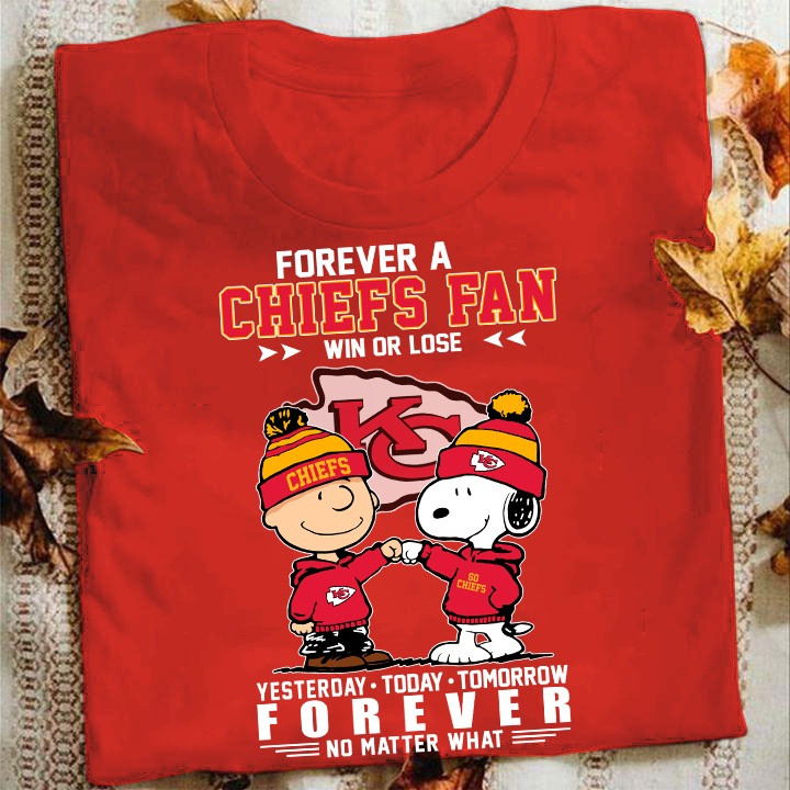 Charlie Brown Snoopy Forever A Chiefs Fan Shirt Win Or Lose Gifts For Kansas City Fans