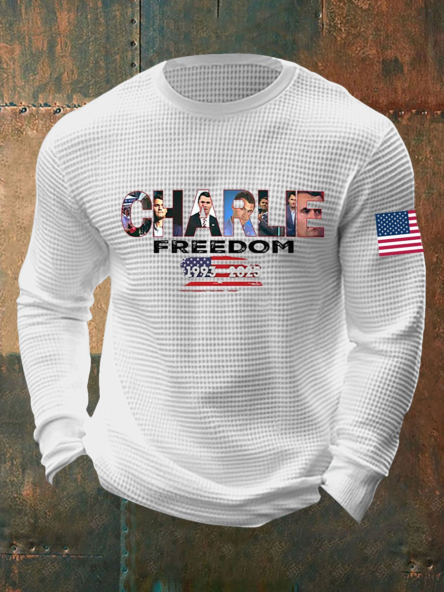 Charlie Freedom Long Sleeve Shirt 1993 2025 Memorial USA Flag In Loving Memory Presents