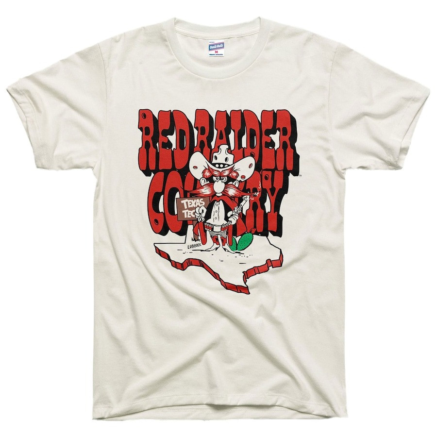 Charlie Hustle White Texas Tech Red Raiders T-Shirt Red Raider Country Shirt Fan Gifts