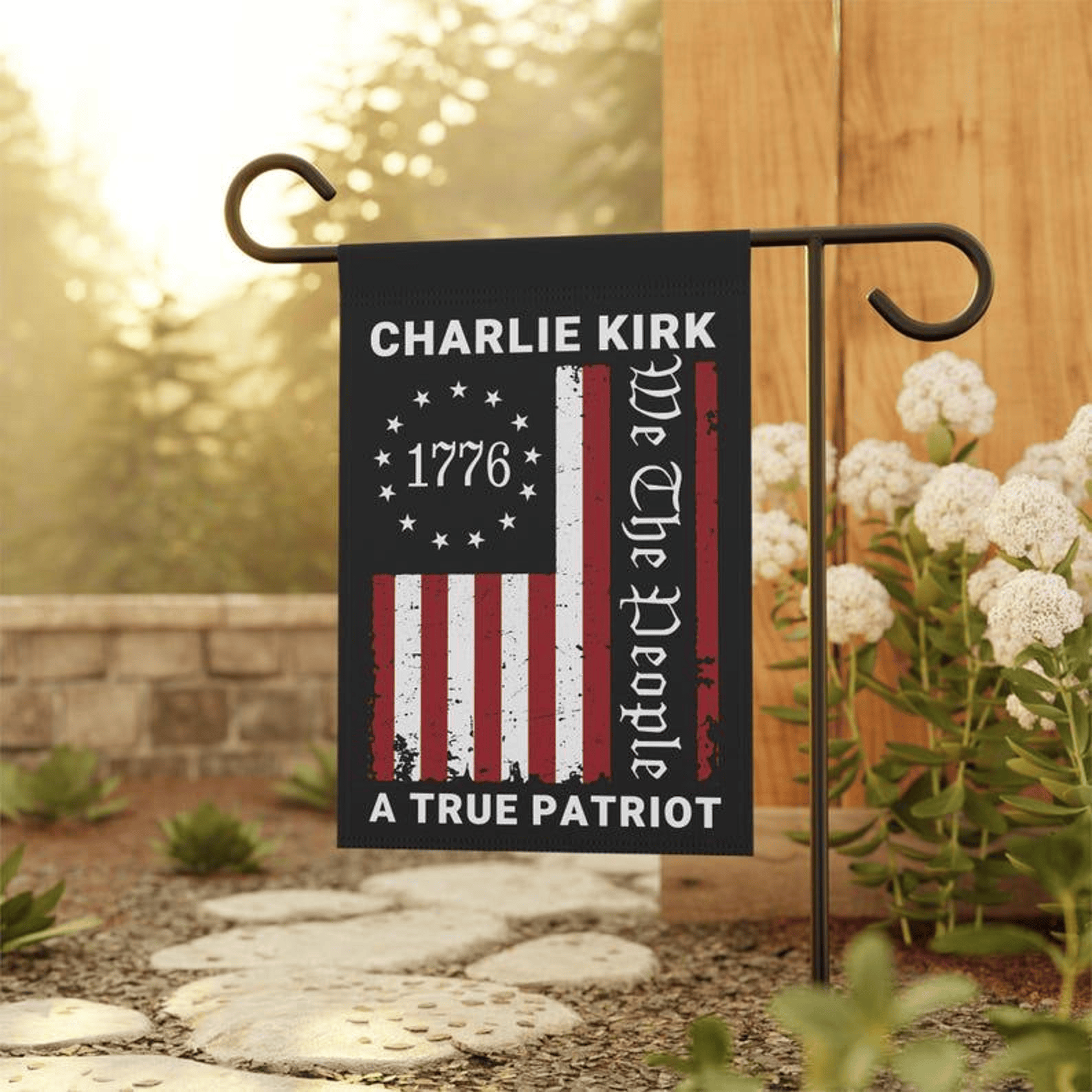 Charlie Kirk 1776 We The People Flag A True Patriot Garden Flag Conservative Outdoor Decor