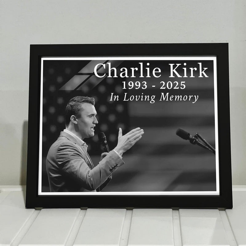 Charlie Kirk 1993 2025 In Loving Memory Picture Frame Charlie Kirk TPUSA Merch Gifts
