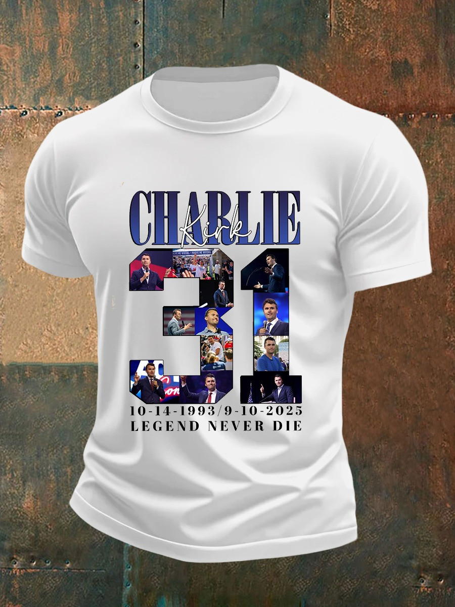 Charlie Kirk 31 Memorial T-Shirt Legend Never Die Tribute Tee In Loving Memory Gifts