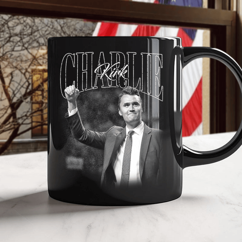 Charlie Kirk A True Hero Retro Style Black Mug