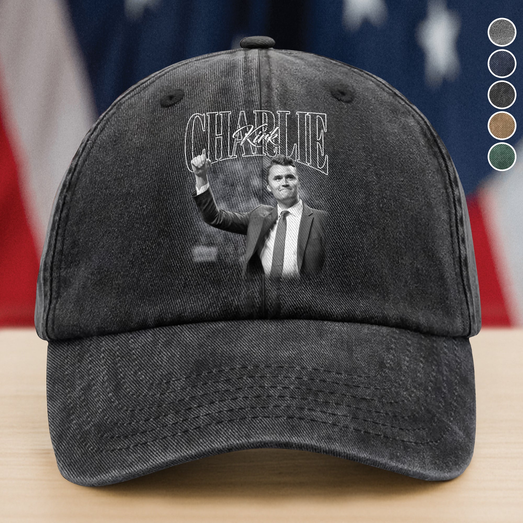 Charlie Kirk A True Hero Retro Style Washed Baseball Cap Charlie Kirk Remembrance Merch