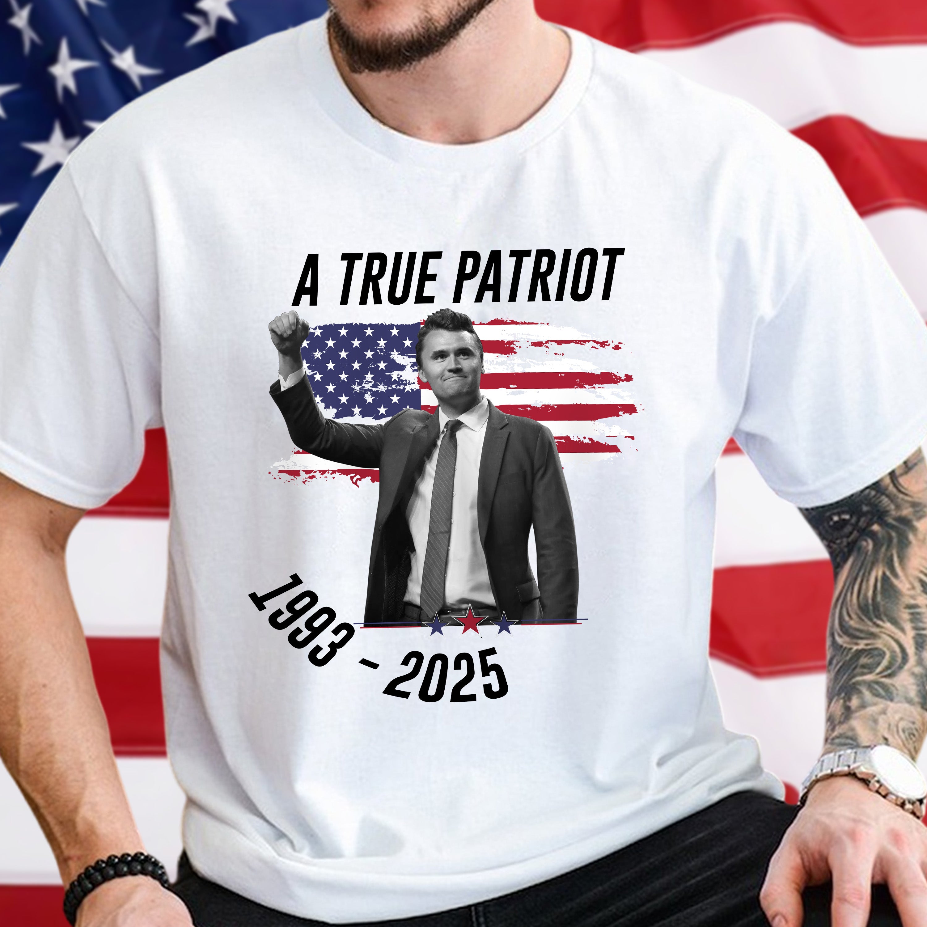 Charlie Kirk A True Patriot Bright Shirt Gift for Charlie Kirk Supporters
