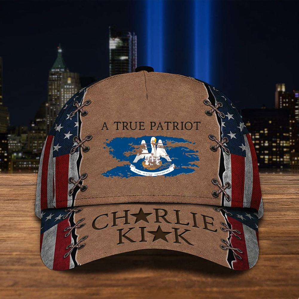 Charlie Kirk A True Patriot Hat Pelican Freedom Freedom Over Fear Cap For Patriots