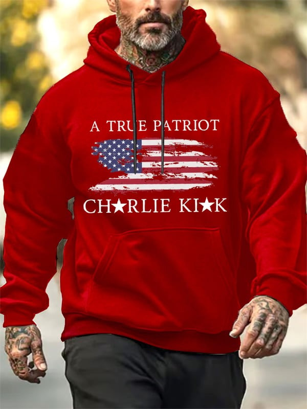 Charlie Kirk A True Patriot Hoodie American Flag Honor Charlie Kirk RIP Inspired Apparel