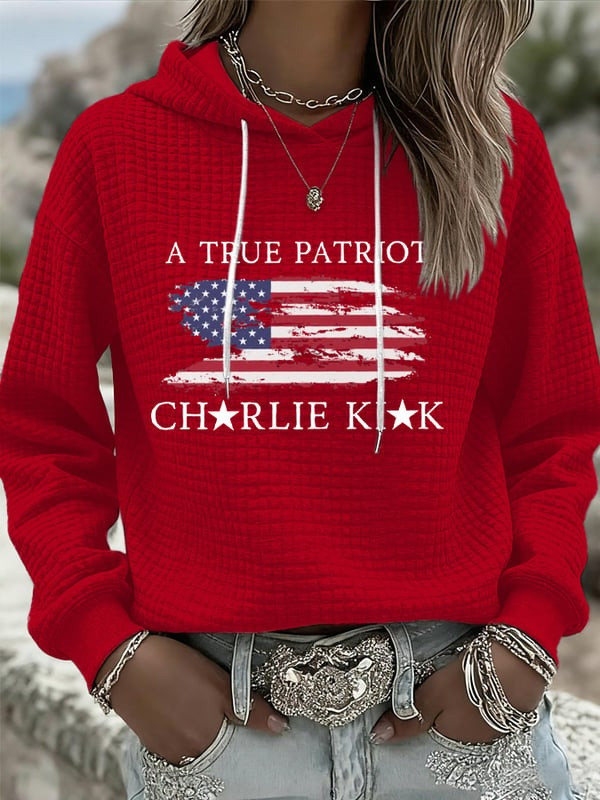 Charlie Kirk A True Patriot Hoodie Charlie Kirk Patriotic Conservative Support Gifts
