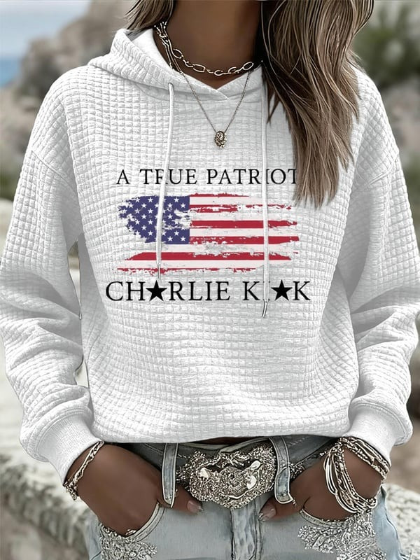 Charlie Kirk A True Patriot Hoodie Justice For Charlie Kirk Conservative Support Gifts
