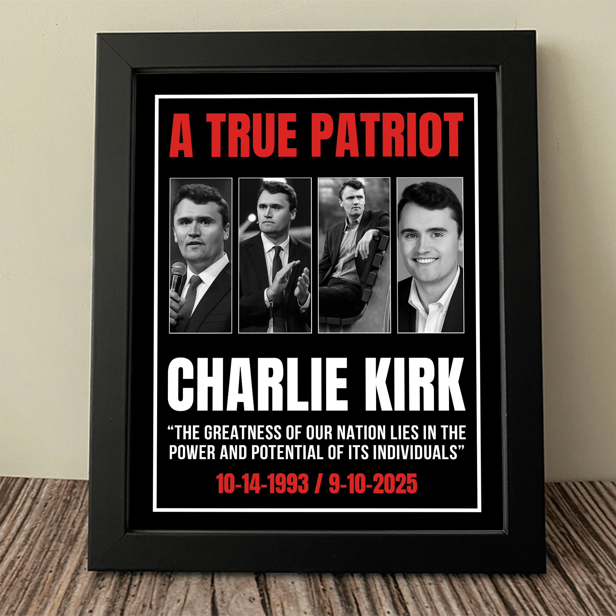 Charlie Kirk A True Patriot Poster The Greatness Of Our Nation Merch Gifts For Him