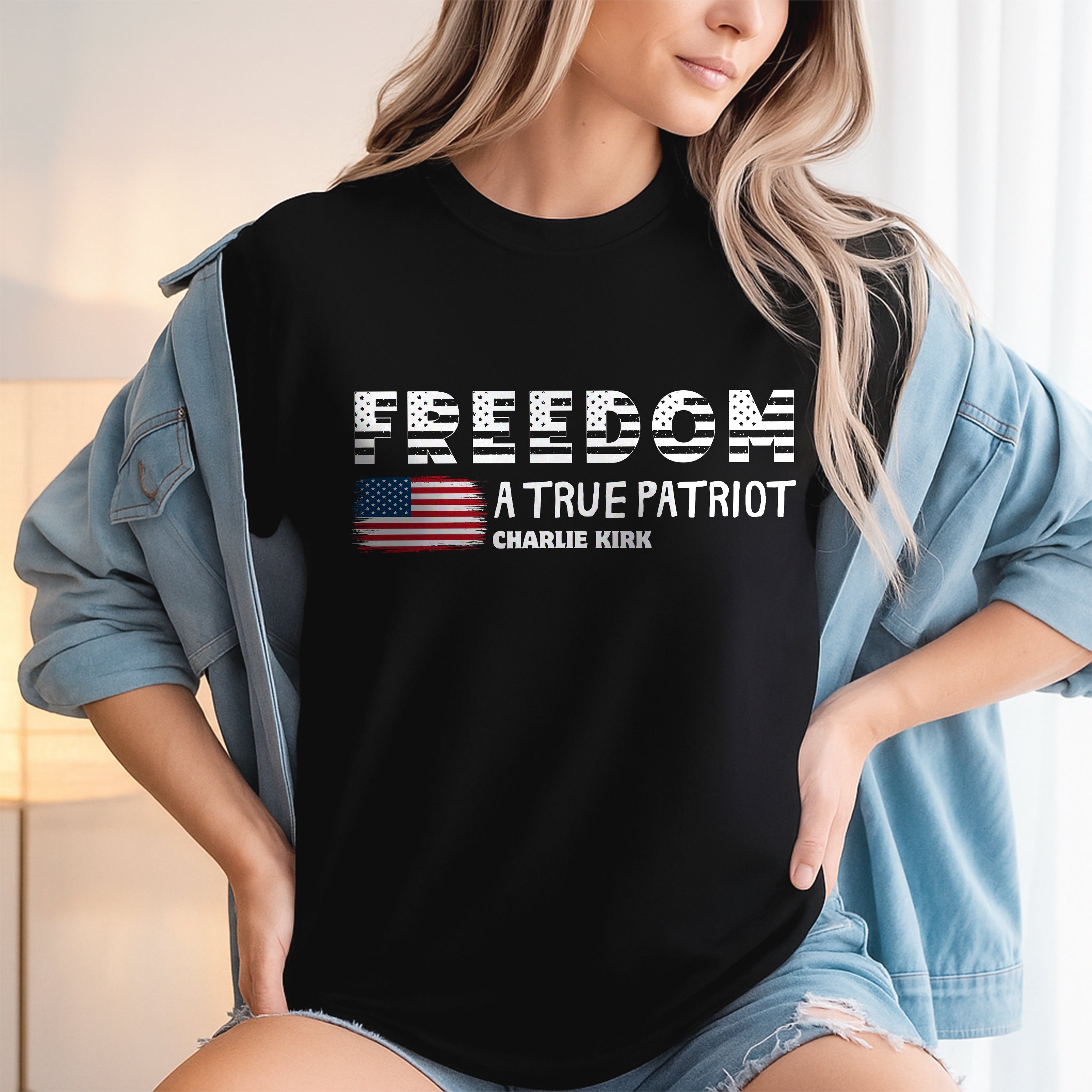 Charlie Kirk A True Patriot Rest In Peace Dark Shirt Gift for American Conservatives