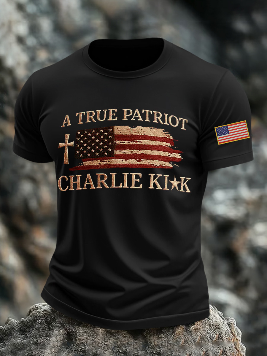 Charlie Kirk A True Patriot T-Shirt Freedom Is Not Free Merch Memorial Gifts