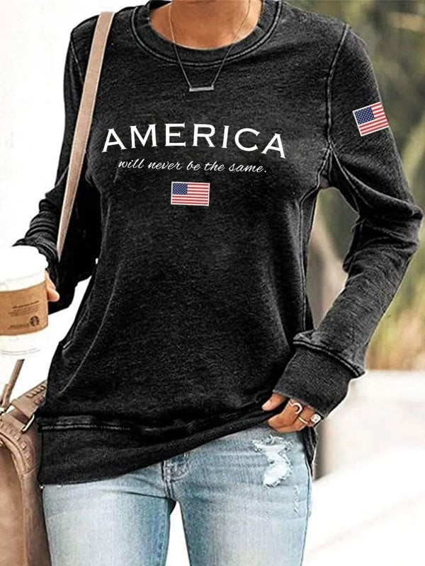 Charlie Kirk America Will Never Be The Same Women's Sweatshirt TPUSA Merch Clothing Store
