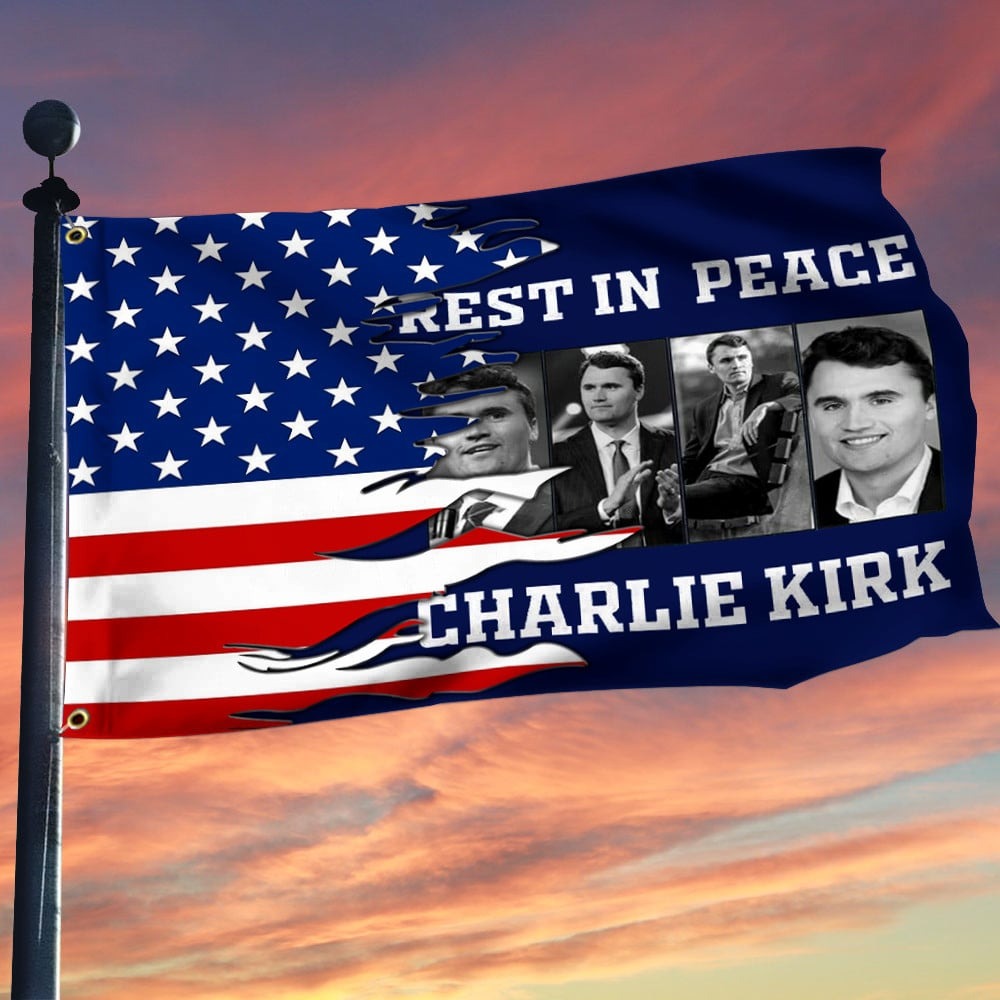 Charlie Kirk American Flag Rest In Peace Charlie Kirk Flag Memorial Gift For Supporters