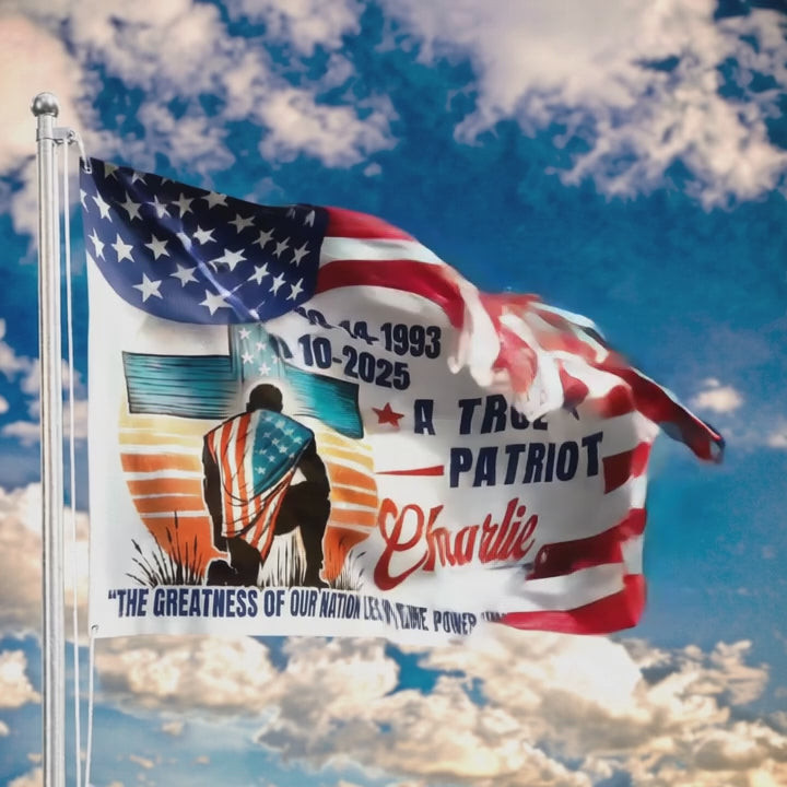 Charlie Kirk American Flag The Greatness Of Our Nation A True Patriot Outdoor Decor Gifts
